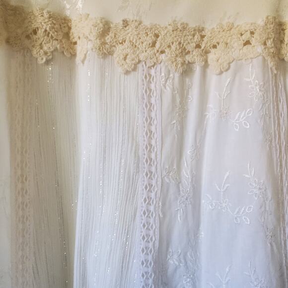 Spencer Alexis 2pc Skirt Set Womens 1X Ivory Floral Lace Sleeveless Maxi Wedding - Picture 13 of 16